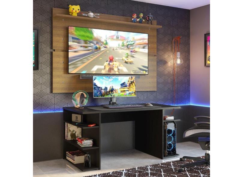 Mesa Gamer Madesa e Painel para TV até 65 Polegadas Preto