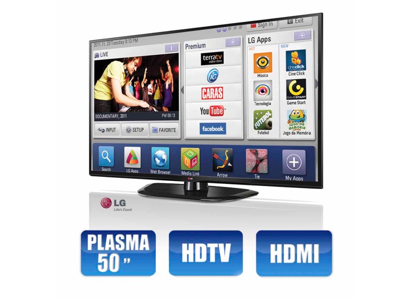 TV Plasma 50" LG New Plasma 2 HDMI Conversor Digital Integrado PN4500