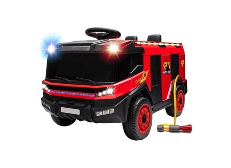Carrinho Caminhão Elétrico Infantil De Bombeiro 12V Vermelho