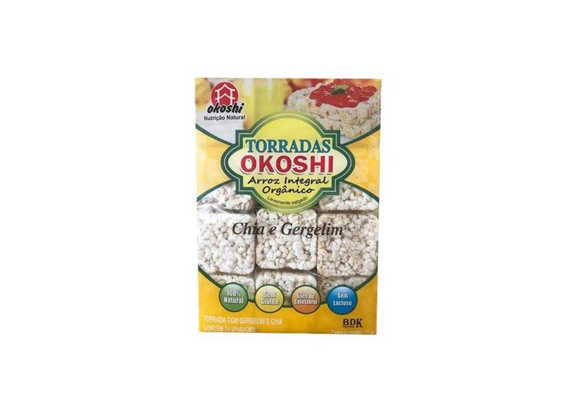 Torradas de Arroz Integral Orgânico com Chia e Gergelim 75G Okoshi