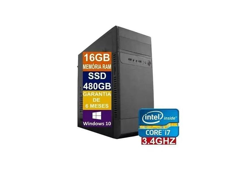 Pc Computador Cpu Intel Core I7 Ssd 480gb 16gb Memória Ram