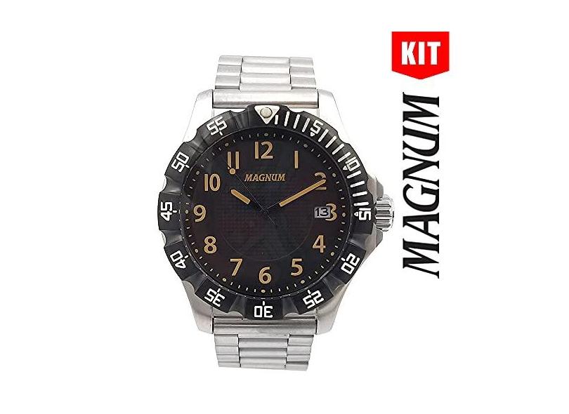 Relógio MAGNUM KIT masculino prata MA34110C - aconfianca