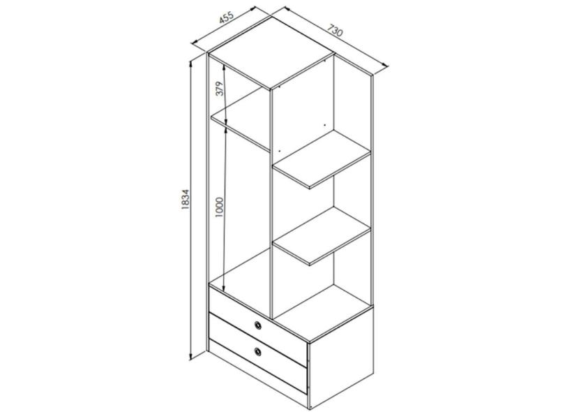 Guarda-Roupa Infantil 1 Porta 2 Gavetas Lilies Móveis