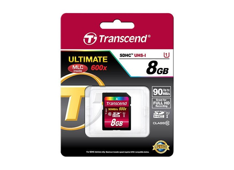 Cartão de Memória SDHC Transcend Ultimate 8 GB TS8GSDHC10U1
