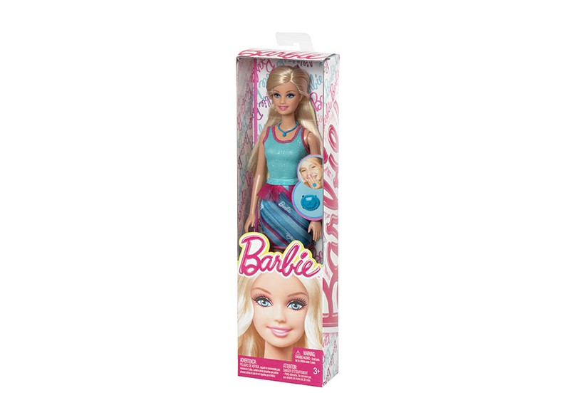 Boneca Barbie Fashion and Beauty com Anel de Menina Azul Mattel