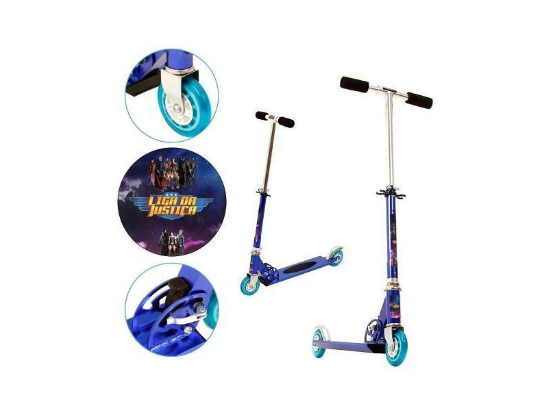 Patinete Justice League Para Criança 2 Rodas Masculino Azul - Dm Radic