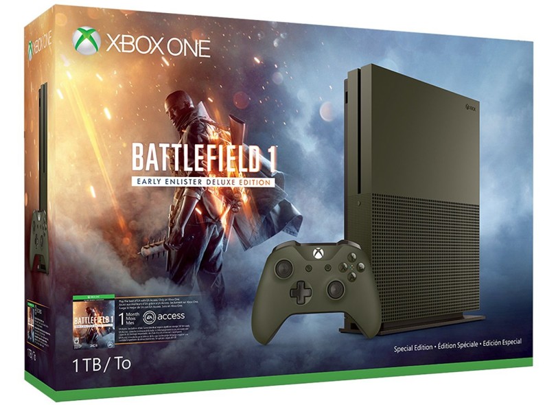 Console Xbox One S 1 TB Microsoft Battlefield 1 4K HDR