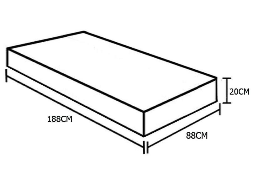Colchão Solteiro Espuma SP Móveis D45 Bordado 88 x 20 x 188 cm