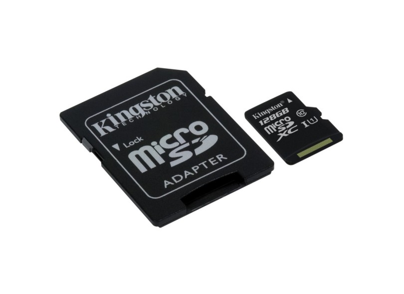 Cartão de Memória Micro SDXC com Adaptador Kingston 128 GB SDC10G2/128GB