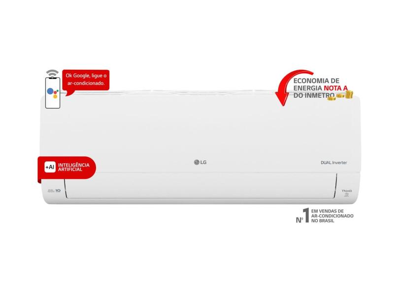 Ar-Condicionado Split Hi Wall LG Dual Inverter Voice 12000 BTUs Inverter Controle Remoto Frio +AI S3-Q12JA31K