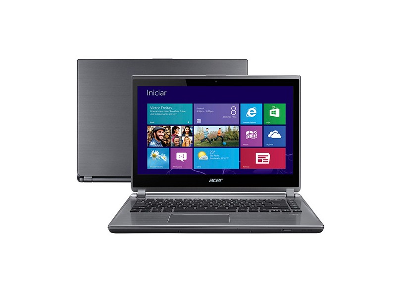 Ultrabook Acer Aspire M Intel Core i5 3337U 3ª Geração 6 GB de RAM HD 500 GB SSD 20 GB LED 14" Windows 8 M5-481PT-6851