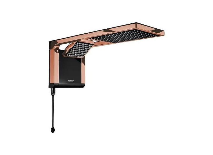 Chuveiro Ducha Lorenzetti Acqua Duo Ultra Black E Rose Gold Temperatur