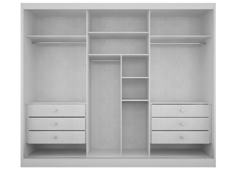 Guarda-Roupa Casal 6 Portas 6 Gavetas com Espelho Bari 2E Novo Horizonte