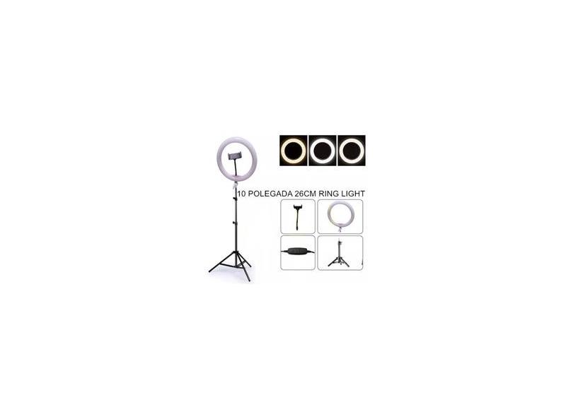 Ring Light 10 Polegadas 26cm + Tripé Aço 2m +Suporte Celular com o ...