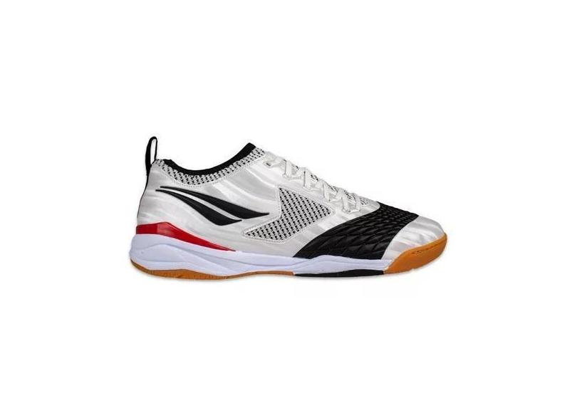 Chuteira Futsal Penalty Max 1000 Locker Ecoknit Branco Preto