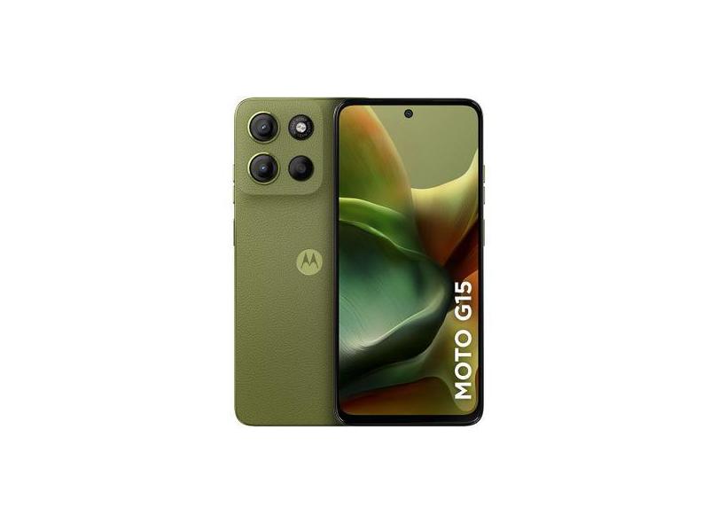 Smartphone Motorola Moto G15 256GB Verde 4G 12GB 6,7" Câm. Dupla Selfi