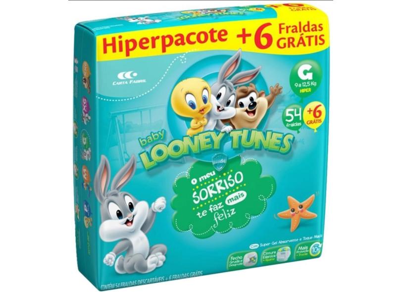 Fralda G&B Higiênicos Looney Tunes Baby Looney Tunes G Hiper 54 Und 9 - 12,5kg