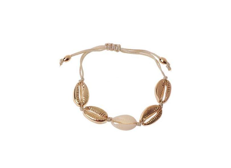 EAPTS Pulseiras femininas trançadas com concha de vaqueira natural ...