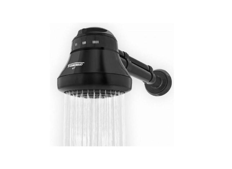 Chuveiro Elétrico Ducha Fame Preto Braço Cano 4t, 220v/6800w
