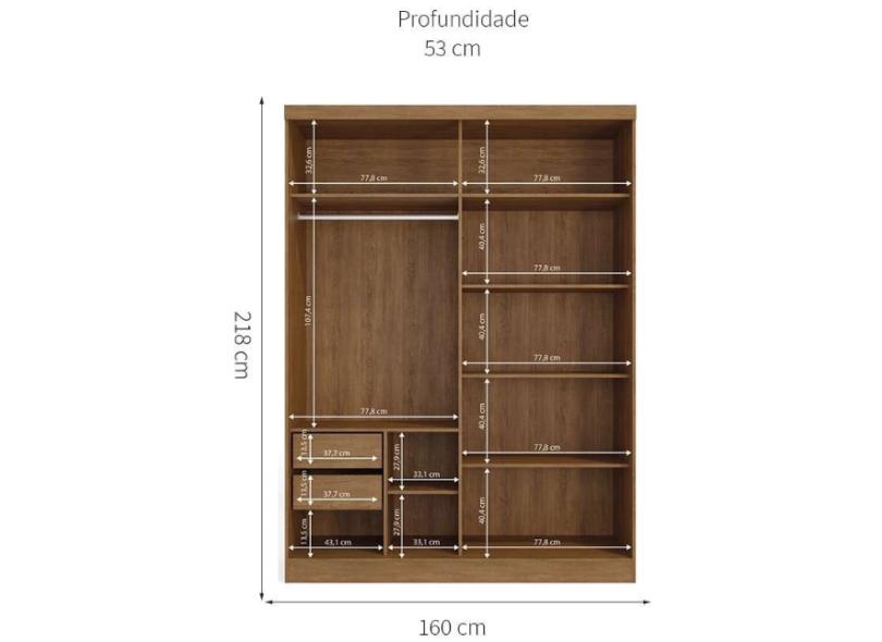Guarda-Roupa Casal 2 Portas Gavetas Frow Kappesberg com o Melhor Preço ...
