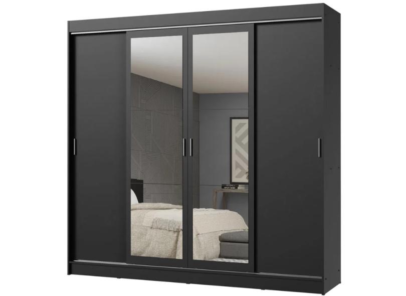 Guarda-Roupa Casal 4 Portas 3 Gavetas com Espelho Austin 2E Madesa