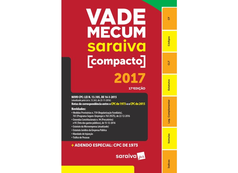 Vade Mecum Saraiva Compacto - Espiral - 17ª Ed. 2017 - Editora Saraiva - 9788547214371