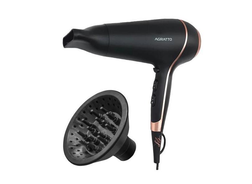 Secador De Cabelo Com Difusor De Cachos Grande Potente 1900W - Agratto