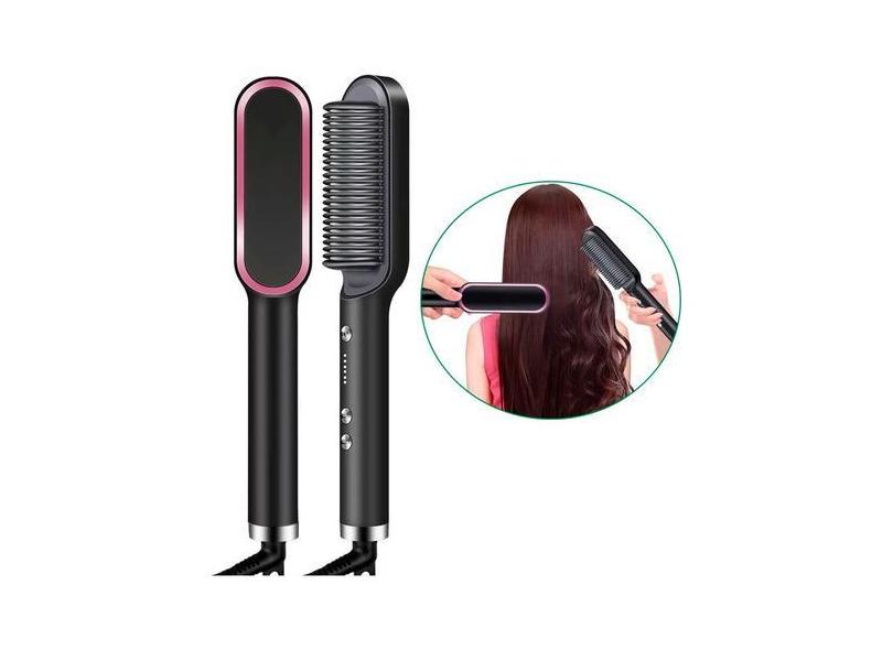 Escova 3 Em 1 Alisadora Secadora Profissional Cabelo Liso Escova