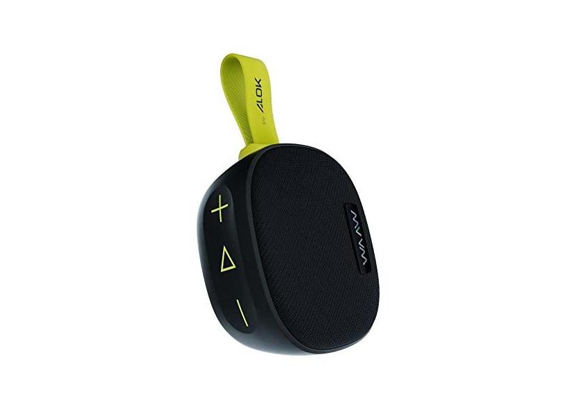 Caixa de Som Portátil Bluetooth 5W WAAW by ALOK ME 100SB com Entrada para Cartão de Memória micro SD IPX6 Resistente à Água TWS Hands Free e 12 Horas de Reprodução