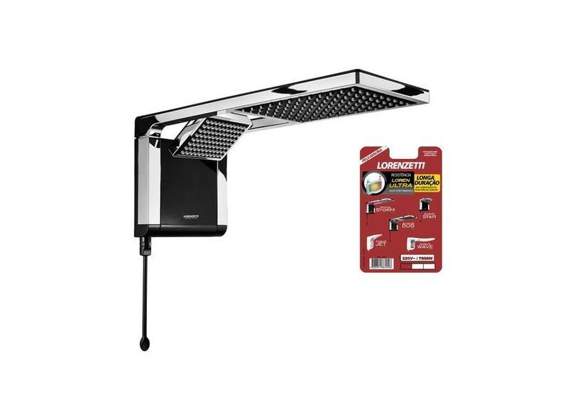 Chuveiro Lorenzetti Acqua Duo Ultra Eletrônico Preto/Cromado 220V + Re