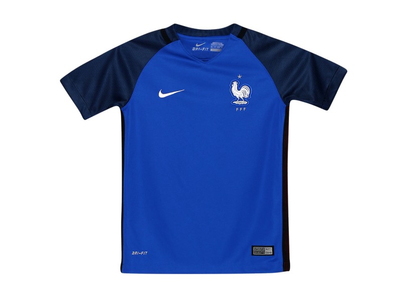 Camisa Torcedor infantil França I 2016 sem Número Nike