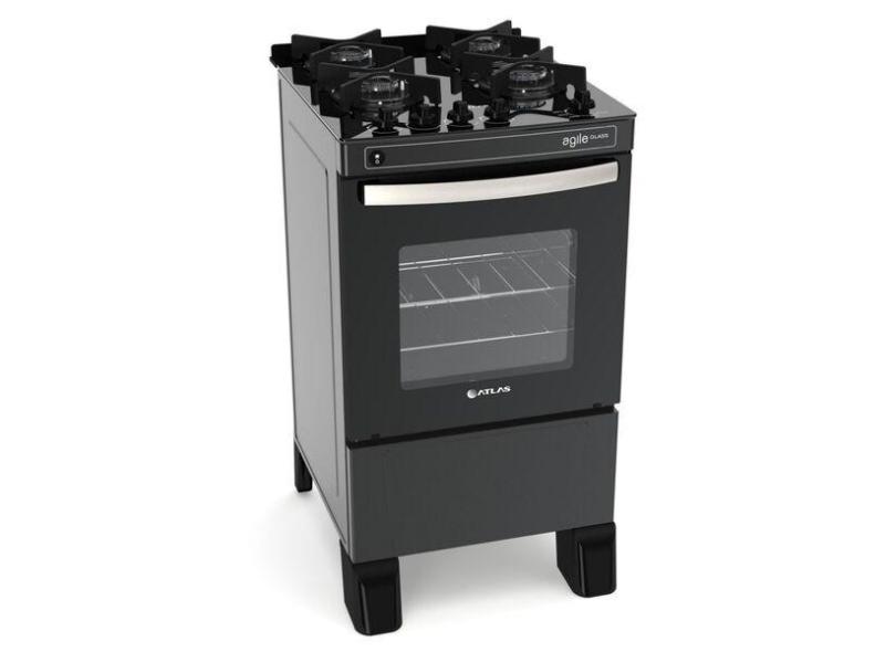 Fog o Piso Atlas Agile Glass 4q Mesa De Vidro Preto Bivolt