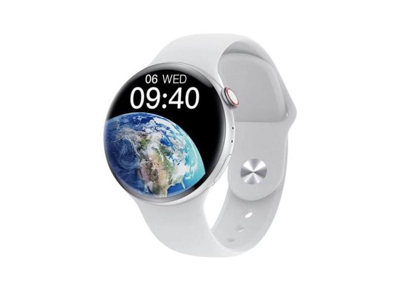 Relogio Smartwatch Redondo Feminino Branco Serie 9 Para Samsung Androi