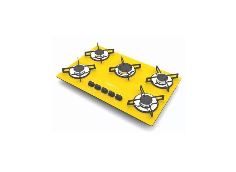 Fogão Cooktop 5 Bocas Chamalux Ultra  Chama Premium Bivolt, Amarelo, B