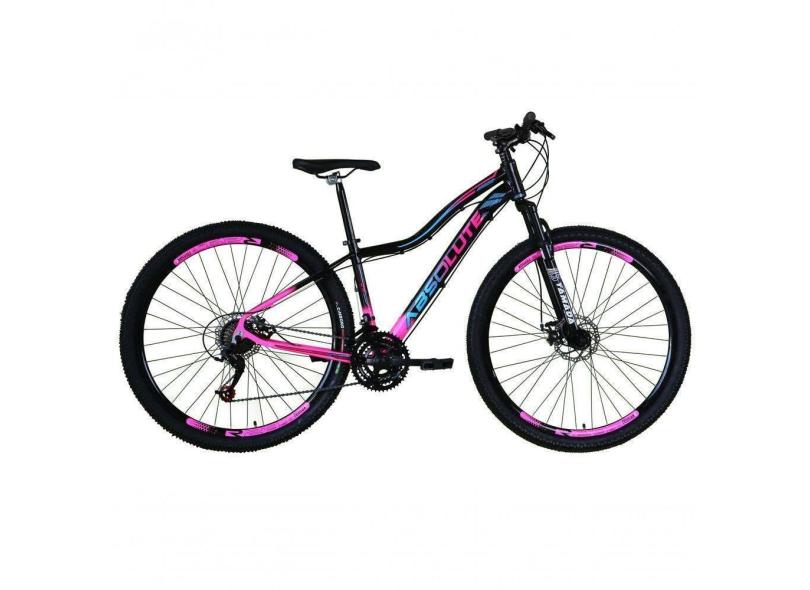 Bicicleta Aro 29 Absolute Hera Feminina Alumínio 21v Freio A Disco Garfo Suspensão Preto-rosa 17