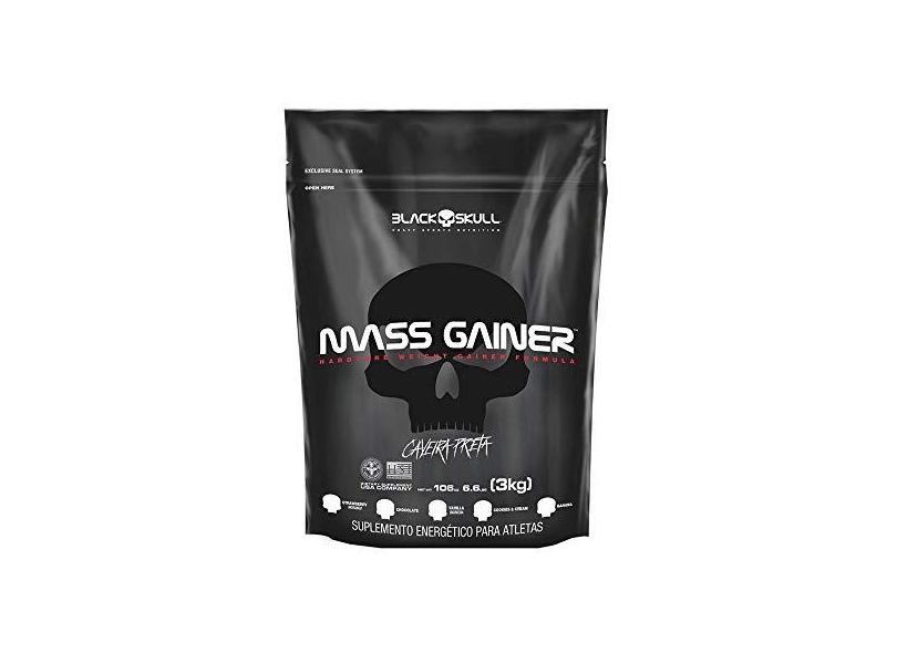 Mass Gainer Refil (3Kg) - Sabor Cookies and Cream, Black Skull