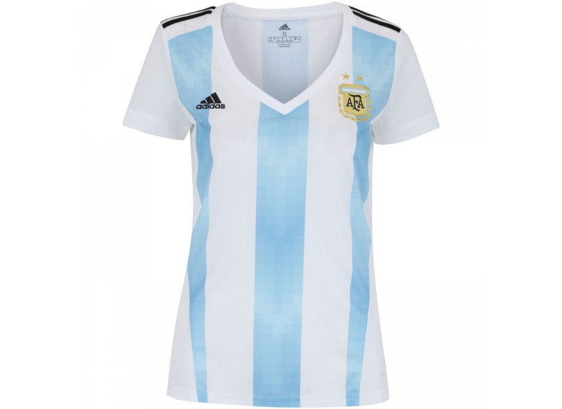Camisa Torcedor Feminina Argentina I 2018/19 sem Número Adidas