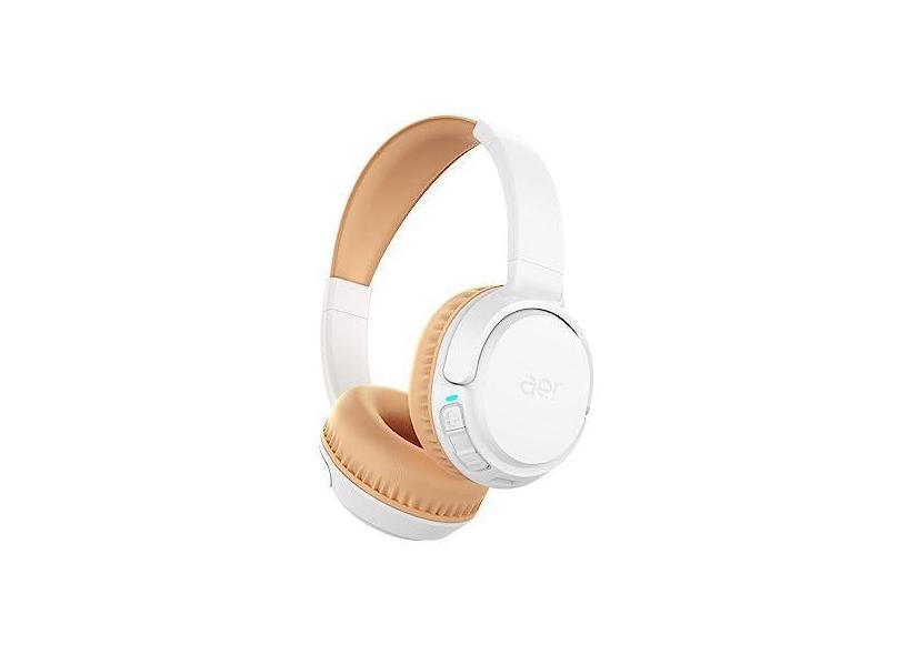 AER by Geonav Fone de Ouvido sem fio Bluetooth AerJoy, On-Ear Dobrável, autonomia* 52 horas, Equalização via Aplicativo, função Encontrar fone, AER13WT, Branco/Caramelo