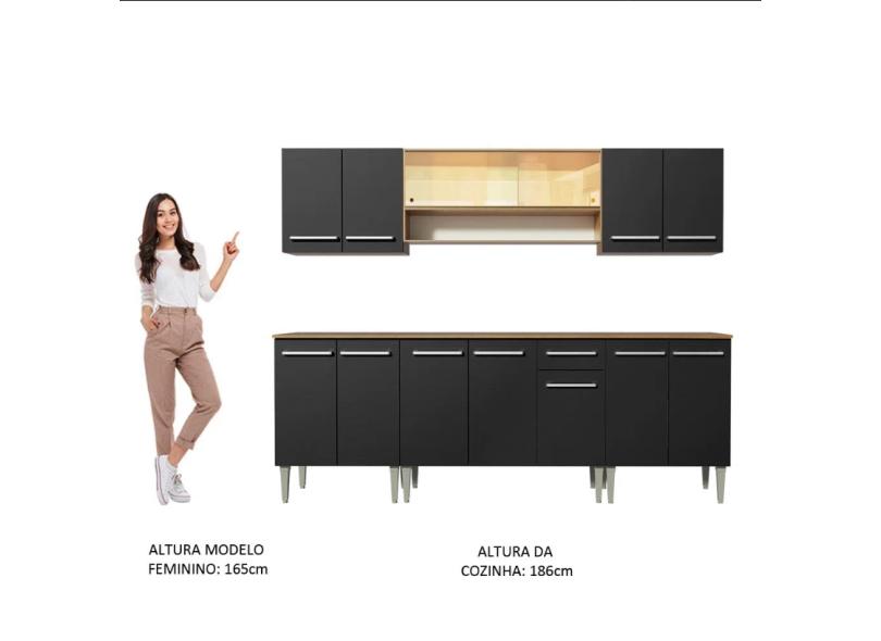 Cozinha Completa 1 Gaveta 13 Portas Emilly Madesa