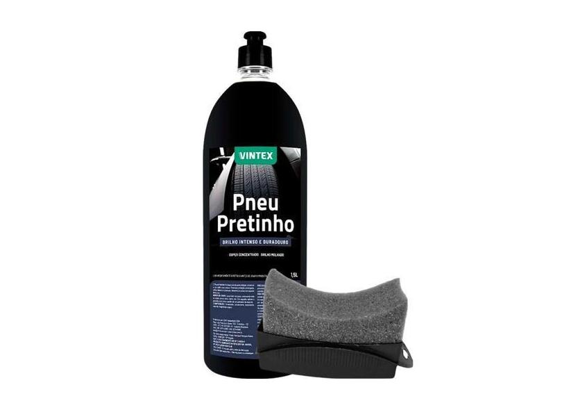 Kit Pneu Pretinho Brilho Molhado Protetor de Pneu + Aplicador de Preti