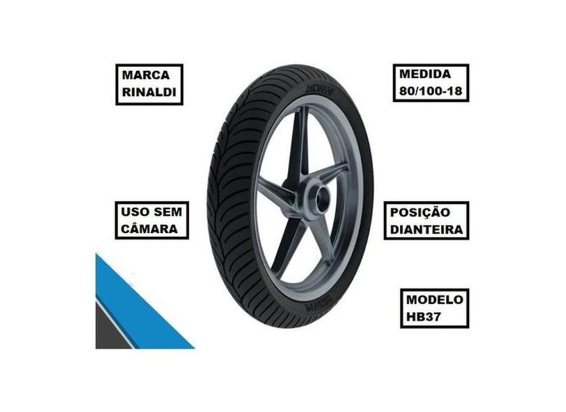 Pneu Rinaldi Dianteiro 80/100-18 Hb37 En 125 Yes / Cargo