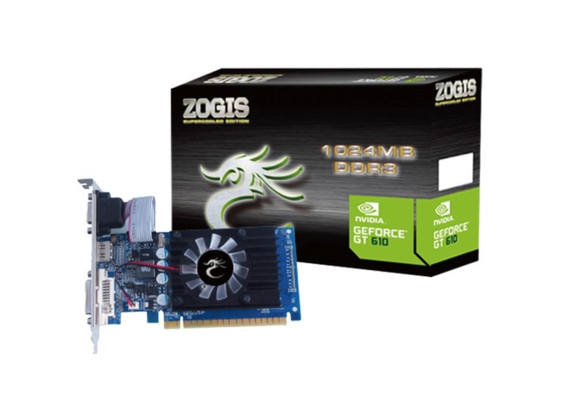 Placa de Video NVIDIA GeForce GT 610 2 GB DDR3 64 Bits Zogt610-2gd3h