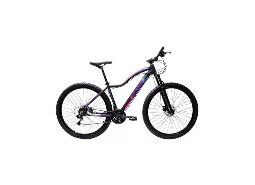 Bicicleta Aro 29 Ksw Feminina 21 Marchas Câmbios Especiais Mtb (Preto/Pink/Azul, 15)