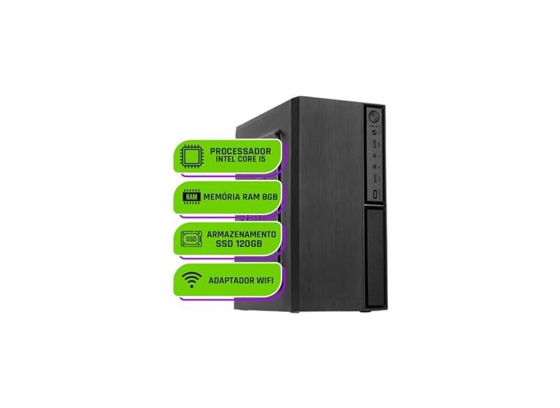 Computador PC CPU Intel i5 8GB Memoria Ram SSD 120GB Wifi Bivolt