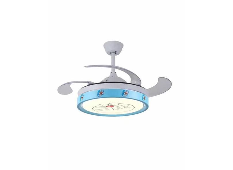 Ventilador De Teto Retrátil Infantil Led Bluetooth Gato