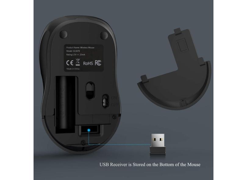 Mouse sem fio, TedGem 2.4G Portátil Computer Mouse Óptico USB Mouse ...