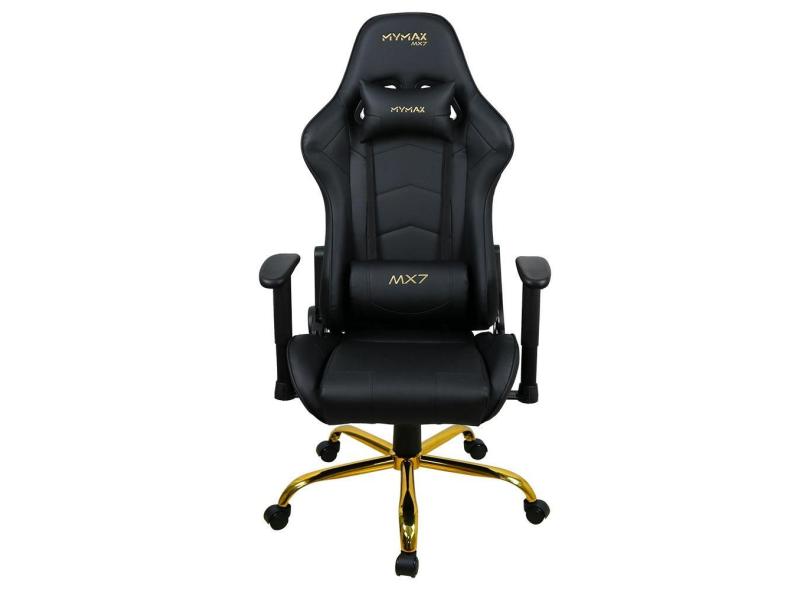 Cadeira Gamer MX7 Giratoria Preto Gold Edition mymax