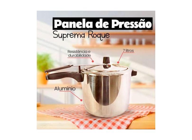Panela de Pressão Alumínio Resistente 2,5L 4,5L 7,0L Litros  - ROQUE, 