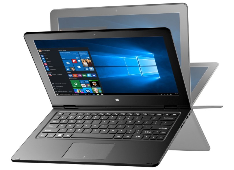 Notebook Conversível Multilaser Intel Atom 2 GB de RAM 32.0 GB 11.6 " Touchscreen Windows 10 Home M11W