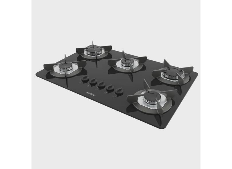 Fogão Cooktop Elétrico 5 Bocas Inox Mesa Em Vidro Safe Nardelli